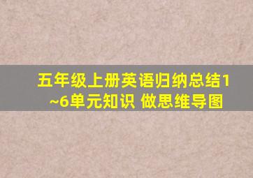 五年级上册英语归纳总结1~6单元知识 做思维导图